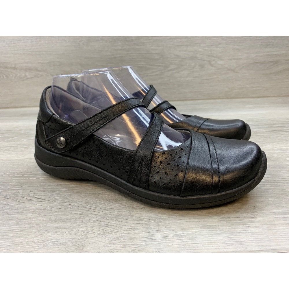 Earth Black Leather Mary Jane Strappy Women's 8 Comfort Flats Casual Shoes